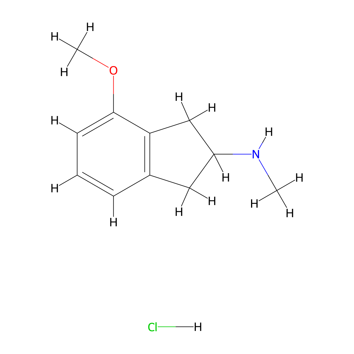 4-methoxy-N-methyl-2,3-dihydro-1H-inden-2-amine hydrochloride molecular structure, CAS 2694735-16-3