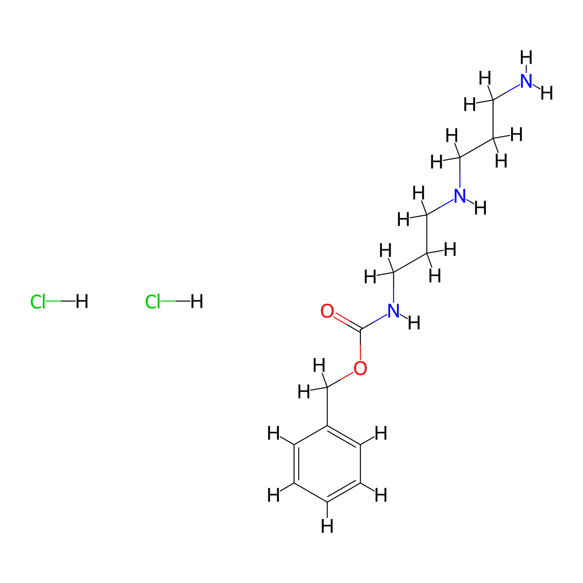 benzyl N-{3-[(3-aminopropyl)amino]propyl}carbamate dihydrochloride molecular structure, CAS 2694735-18-5