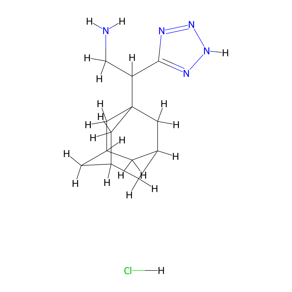 2-(adamantan-1-yl)-2-(2H-1,2,3,4-tetrazol-5-yl)ethan-1-amine hydrochloride molecular structure, CAS 2694735-22-1