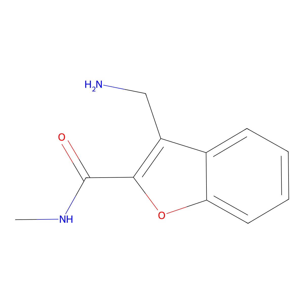 3-(aminomethyl)-N-methyl-1-benzofuran-2-carboxamide molecular structure, CAS 2694735-30-1