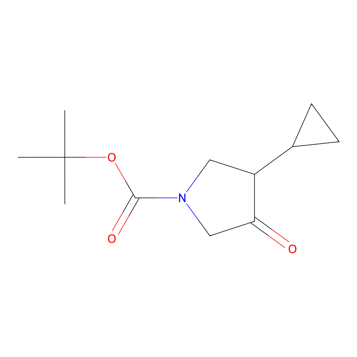 Tert-butyl 3-cyclopropyl-4-oxopyrrolidine-1-carboxylate molecular structure, CAS 2694735-35-6