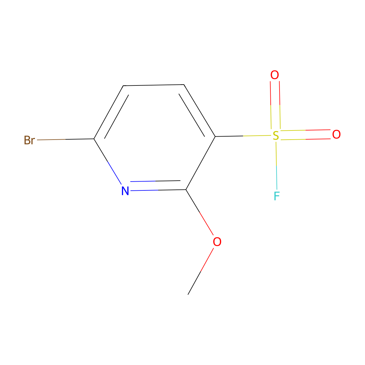 6-Bromo-2-methoxypyridine-3-sulfonyl fluoride molecular structure, CAS 2694735-38-9