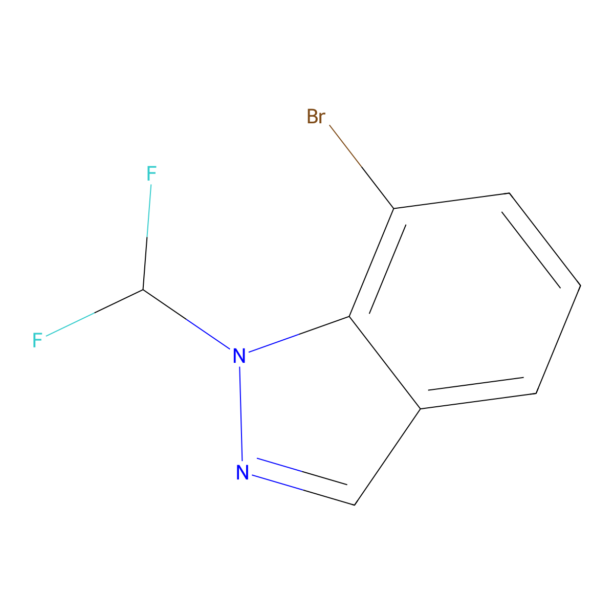 7-bromo-1-(difluoromethyl)-1H-indazole molecular structure, CAS 2694735-39-0