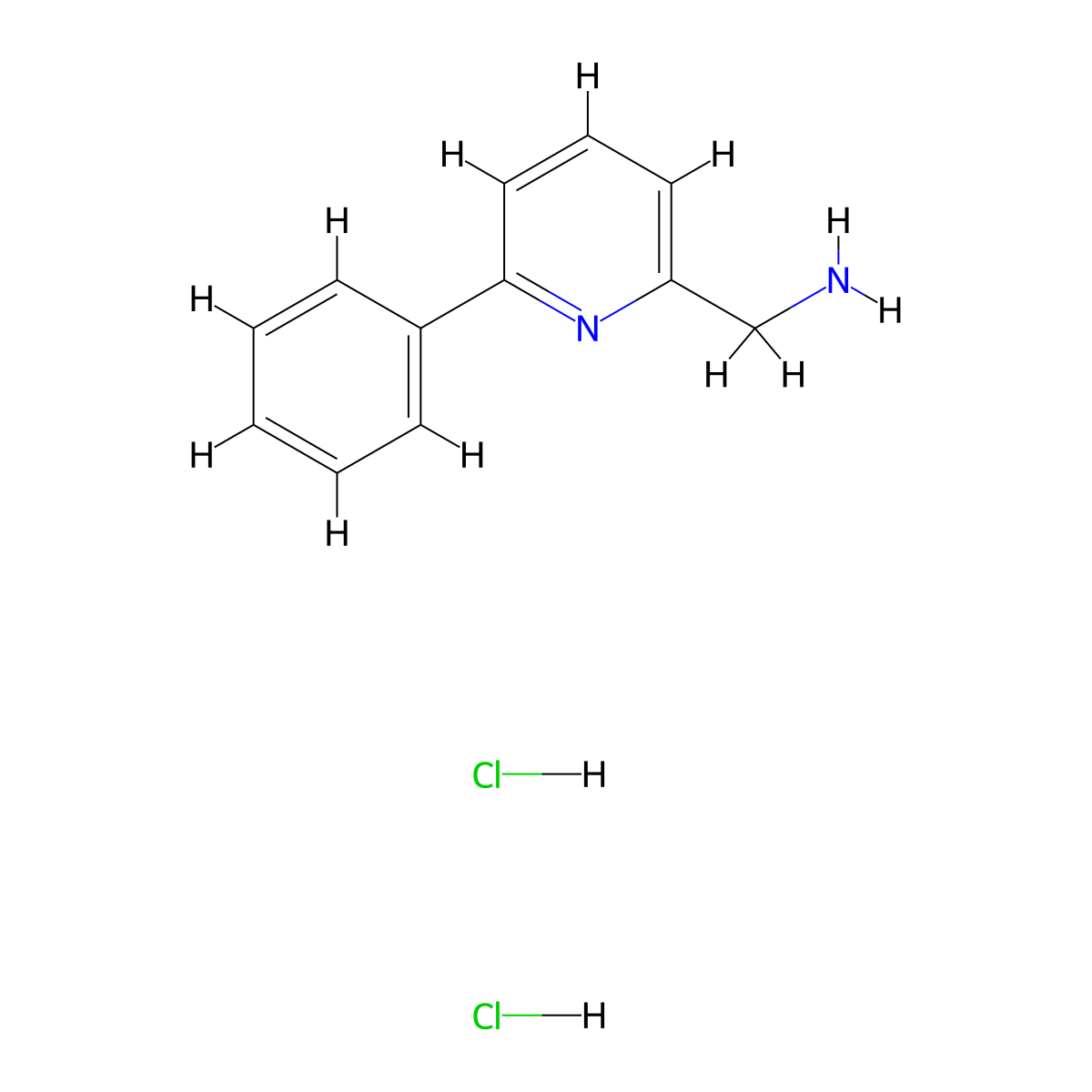 (6-Phenylpyridin-2-yl)methanamine dihydrochloride molecular structure, CAS 2694735-40-3