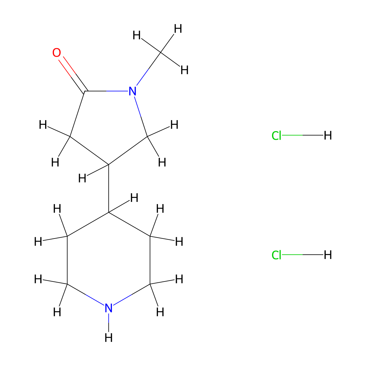 1-Methyl-4-(piperidin-4-yl)pyrrolidin-2-one dihydrochloride molecular structure, CAS 2694744-33-5
