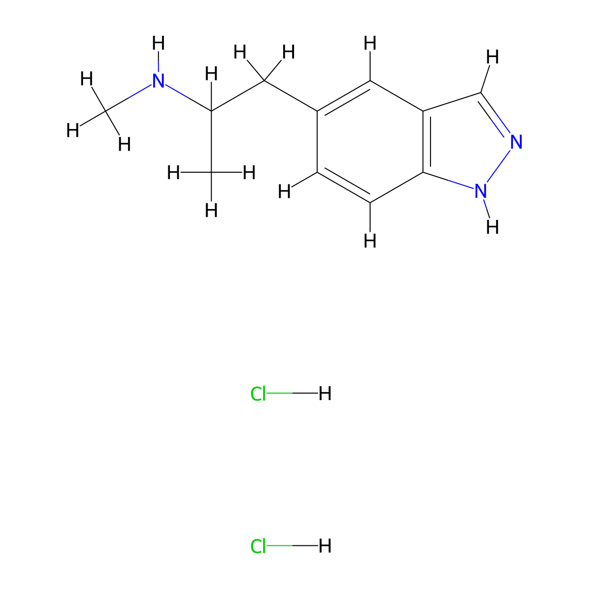 [1-(1H-indazol-5-yl)propan-2-yl](methyl)amine dihydrochloride molecular structure, CAS 2694744-40-4