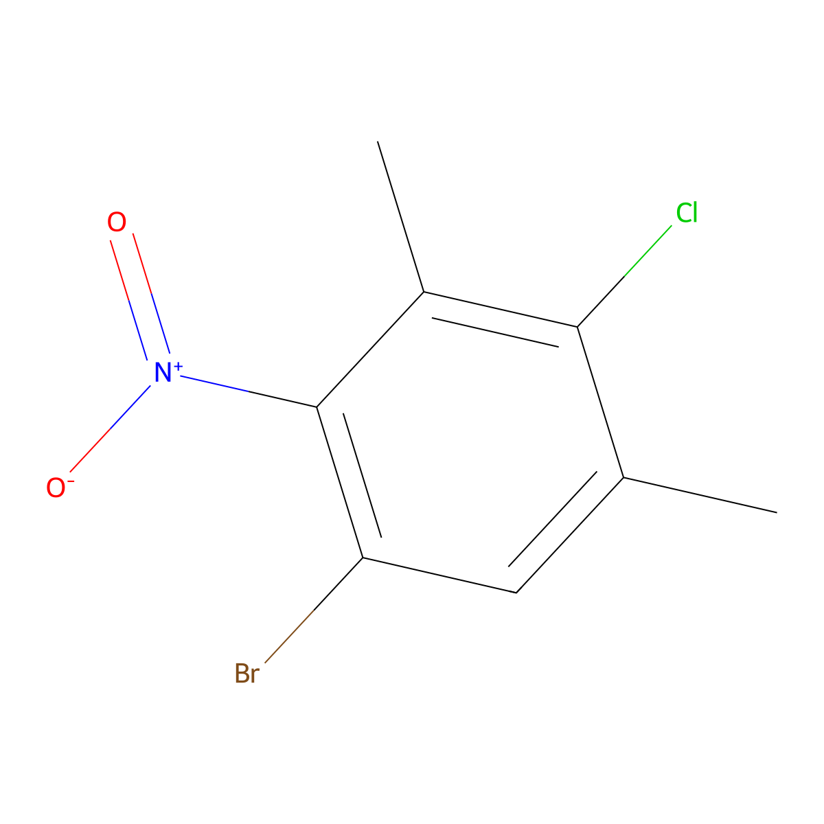 1-Bromo-4-chloro-3,5-dimethyl-2-nitrobenzene molecular structure, CAS 2694744-43-7