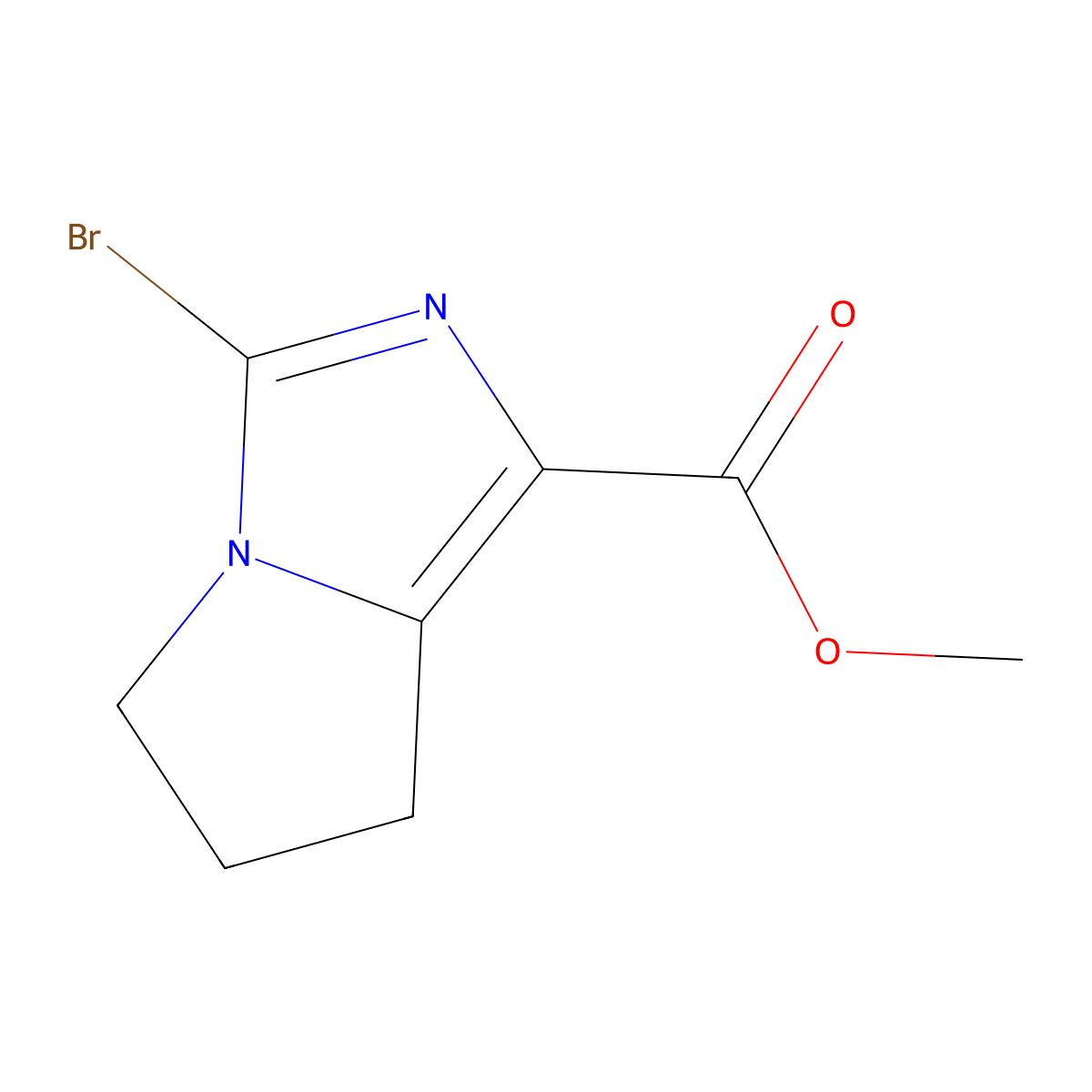 methyl 3-bromo-5H,6H,7H-pyrrolo[1,2-c]imidazole-1-carboxylate molecular structure, CAS 2694744-47-1