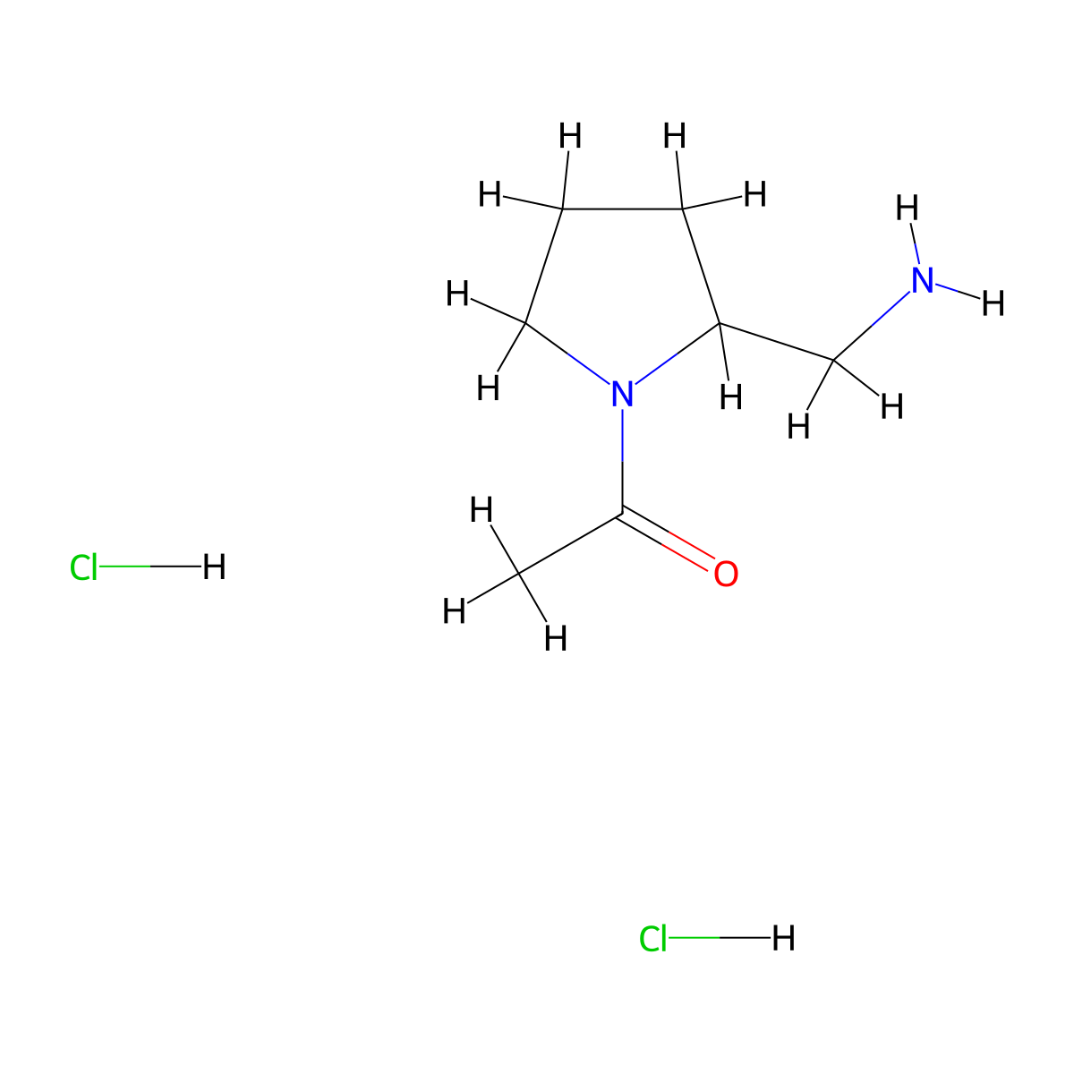 1-(2-(Aminomethyl)pyrrolidin-1-yl)ethan-1-one dihydrochloride molecular structure, CAS 2694744-51-7