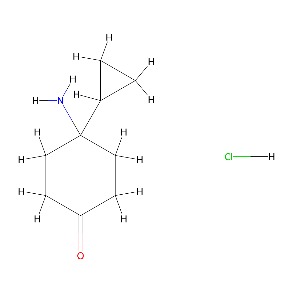 4-Amino-4-cyclopropylcyclohexan-1-one hydrochloride molecular structure, CAS 2694744-54-0