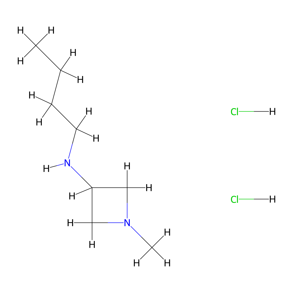 N-butyl-1-methylazetidin-3-amine dihydrochloride molecular structure, CAS 2694744-56-2