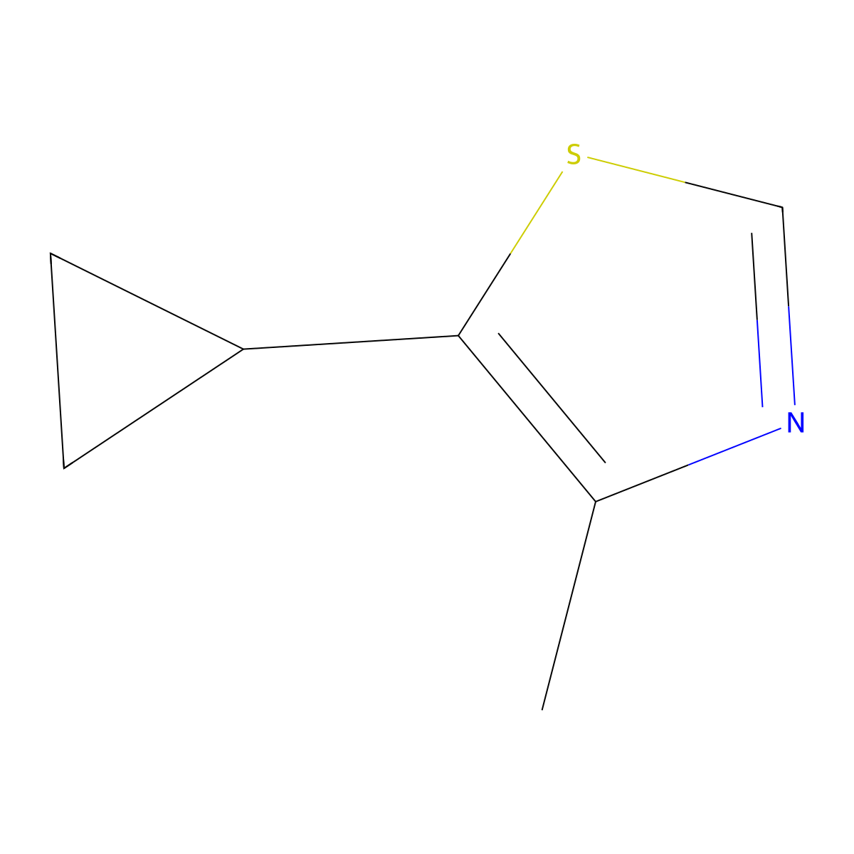 5-Cyclopropyl-4-methyl-1,3-thiazole molecular structure, CAS 2694744-58-4