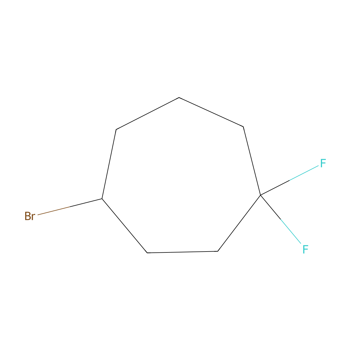 4-Bromo-1,1-difluorocycloheptane molecular structure, CAS 2694744-59-5