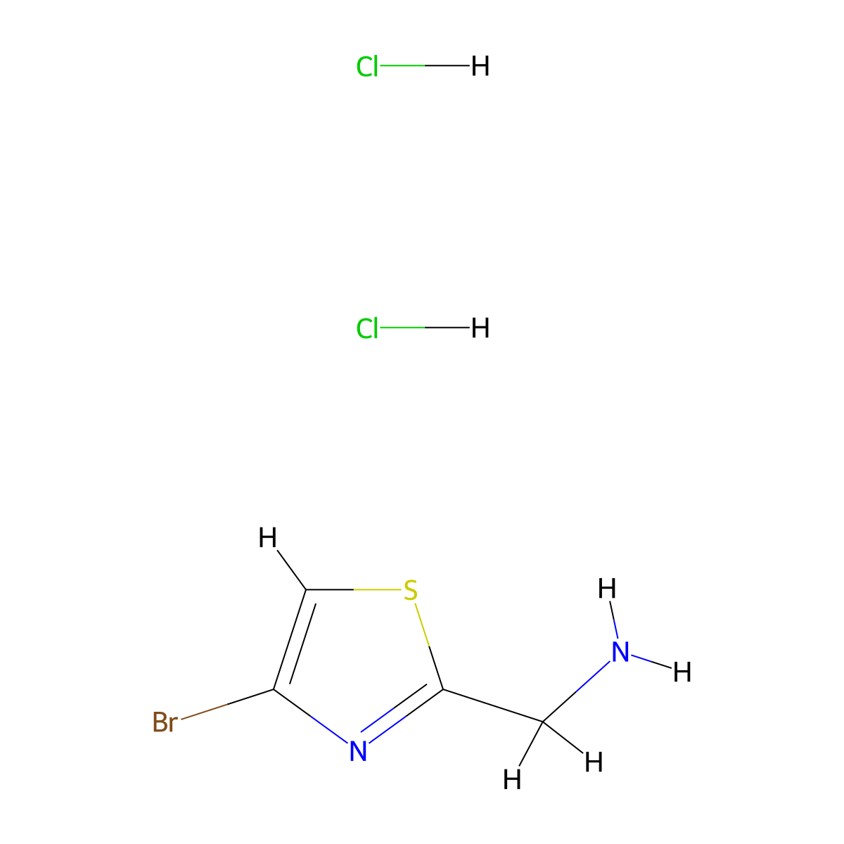 1-(4-Bromo-1,3-thiazol-2-yl)methanamine dihydrochloride molecular structure, CAS 2694744-60-8