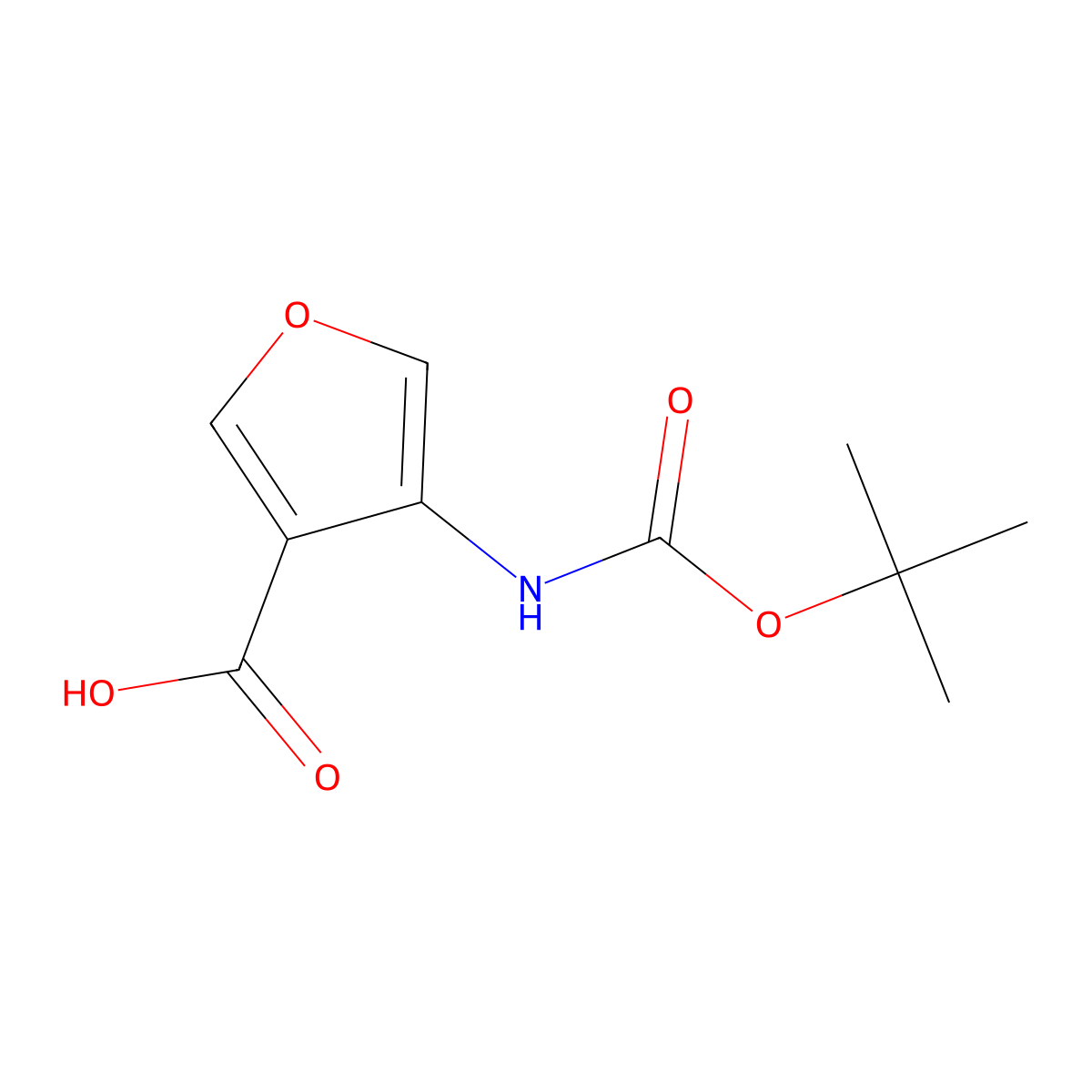 4-{[(Tert-butoxy)carbonyl]amino}furan-3-carboxylic acid molecular structure, CAS 2694744-63-1