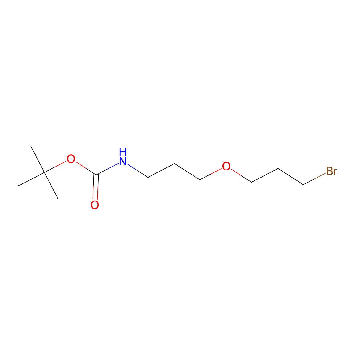 tert-butyl N-(3-(3-bromopropoxy)propyl)carbamate molecular structure, CAS 2694744-64-2