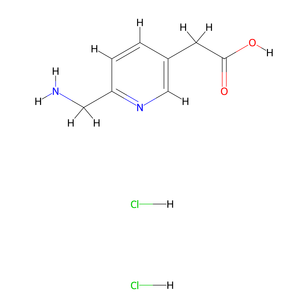 2-[6-(Aminomethyl)pyridin-3-yl]acetic acid dihydrochloride molecular structure, CAS 2694744-65-3