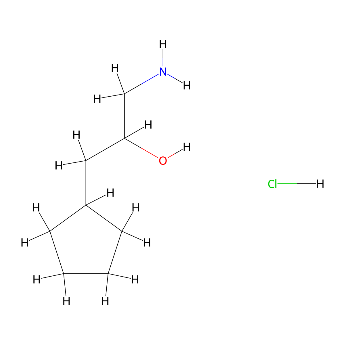 1-Amino-3-cyclopentylpropan-2-ol hydrochloride molecular structure, CAS 2694744-67-5