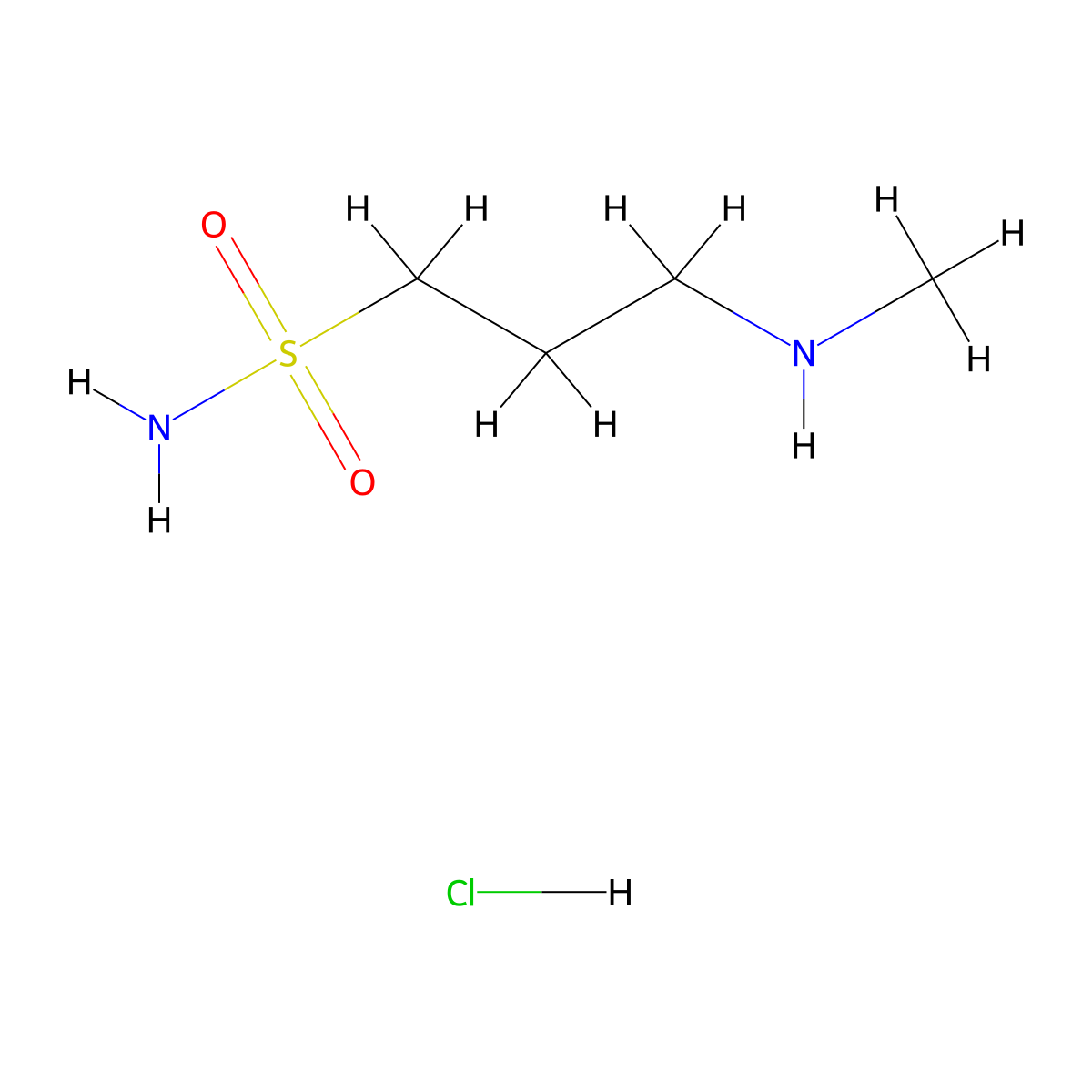 3-(Methylamino)propane-1-sulfonamide hydrochloride molecular structure, CAS 2694744-70-0