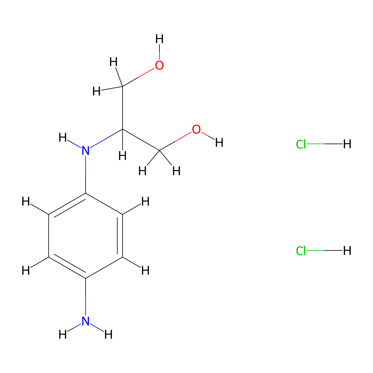 2-[(4-Aminophenyl)amino]propane-1,3-diol dihydrochloride molecular structure, CAS 2694744-73-3