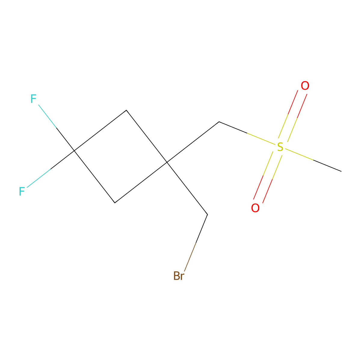 1-(Bromomethyl)-3,3-difluoro-1-(methanesulfonylmethyl)cyclobutane molecular structure, CAS 2694744-74-4