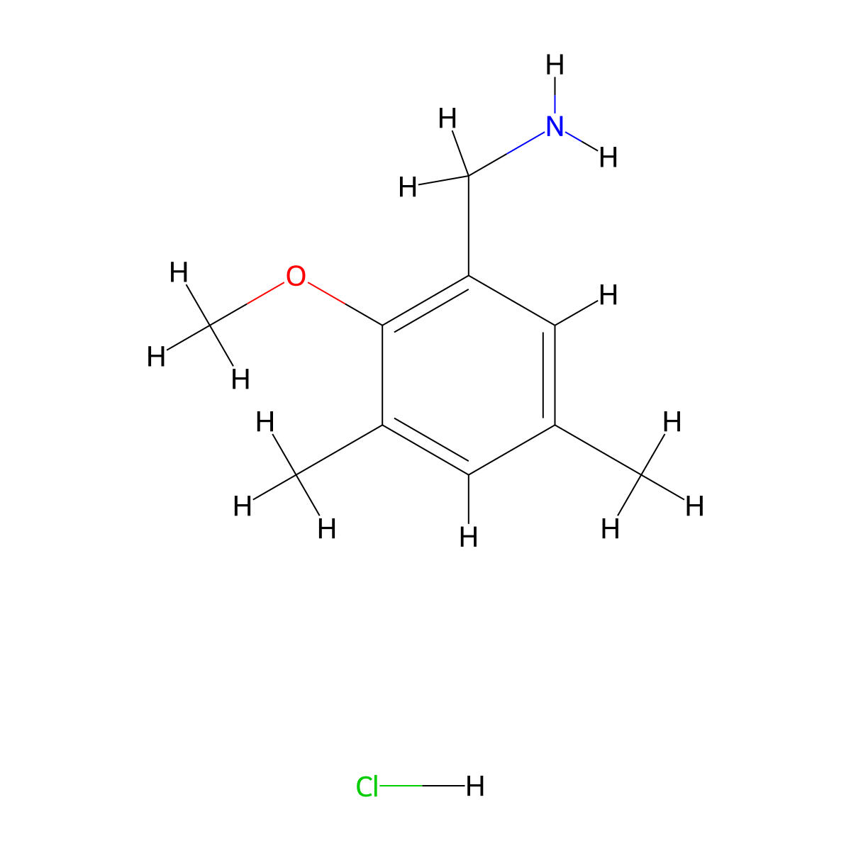 1-(2-Methoxy-3,5-dimethylphenyl)methanamine hydrochloride molecular structure, CAS 2694744-79-9