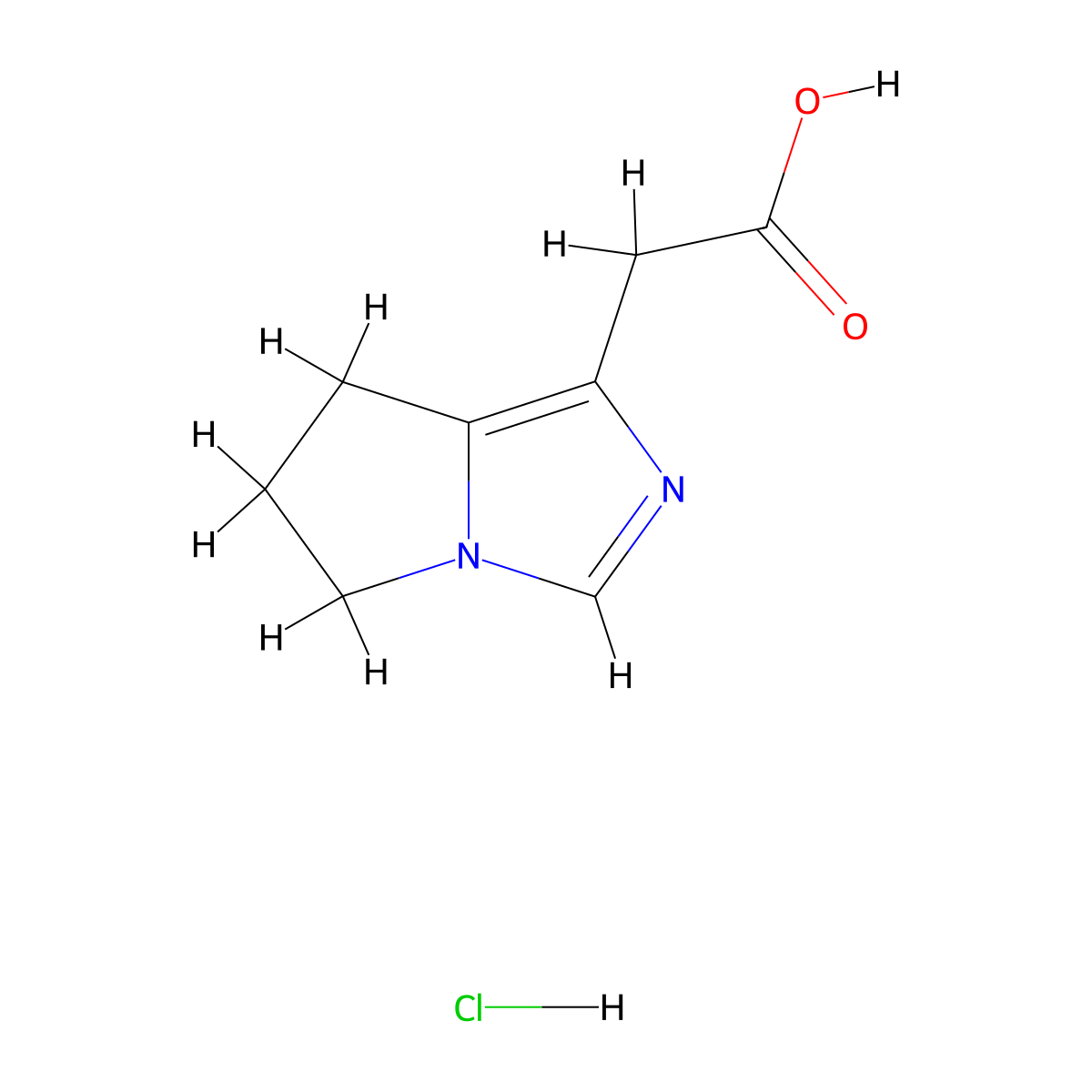 2-{5H,6H,7H-pyrrolo[1,2-c]imidazol-1-yl}acetic acid hydrochloride molecular structure, CAS 2694744-80-2