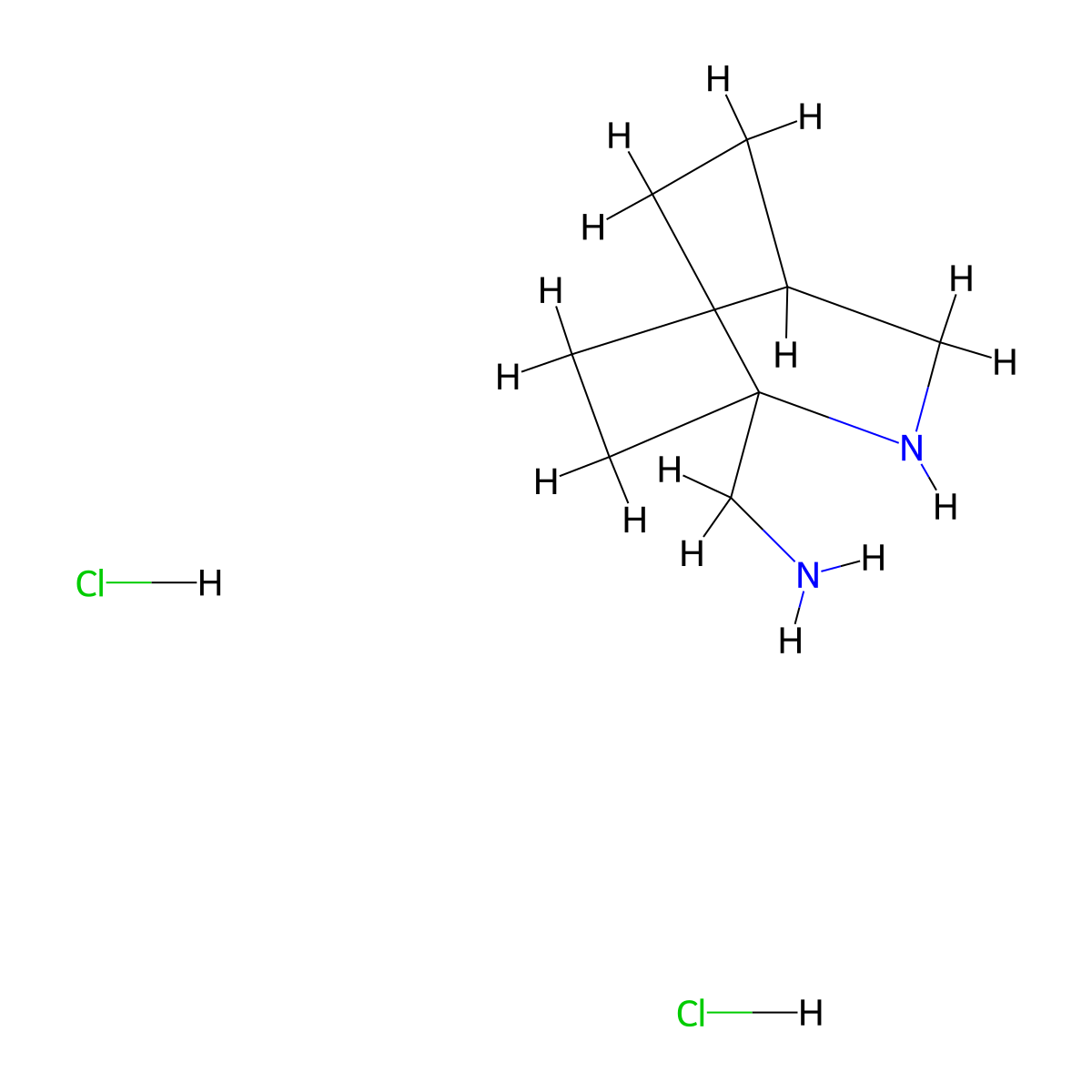 1-{2-Azabicyclo[2.2.2]octan-1-yl}methanamine dihydrochloride molecular structure, CAS 2694744-81-3