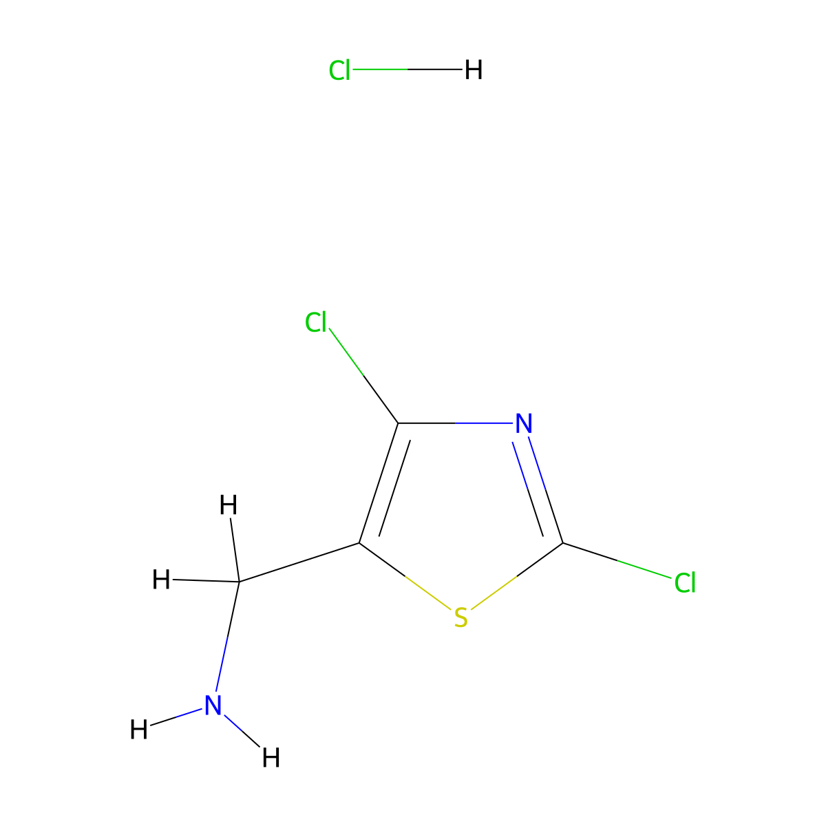 1-(2,4-Dichloro-1,3-thiazol-5-yl)methanamine hydrochloride molecular structure, CAS 2694744-99-3