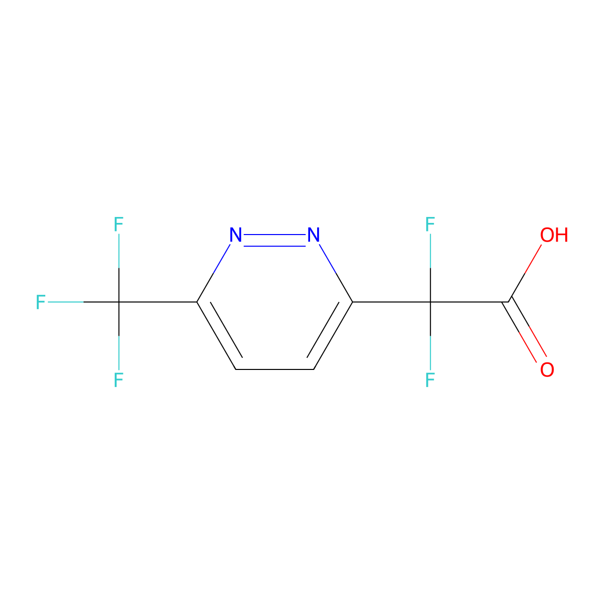 2,2-Difluoro-2-[6-(trifluoromethyl)pyridazin-3-yl]acetic acid molecular structure, CAS 2694745-00-9