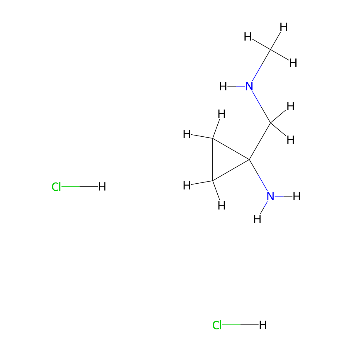1-[(Methylamino)methyl]cyclopropan-1-amine dihydrochloride molecular structure, CAS 2694745-03-2