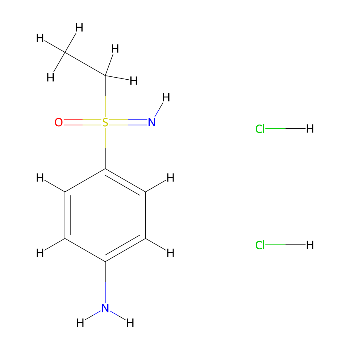 (4-Aminophenyl)(ethyl)imino-lambda6-sulfanone dihydrochloride molecular structure, CAS 2694745-04-3