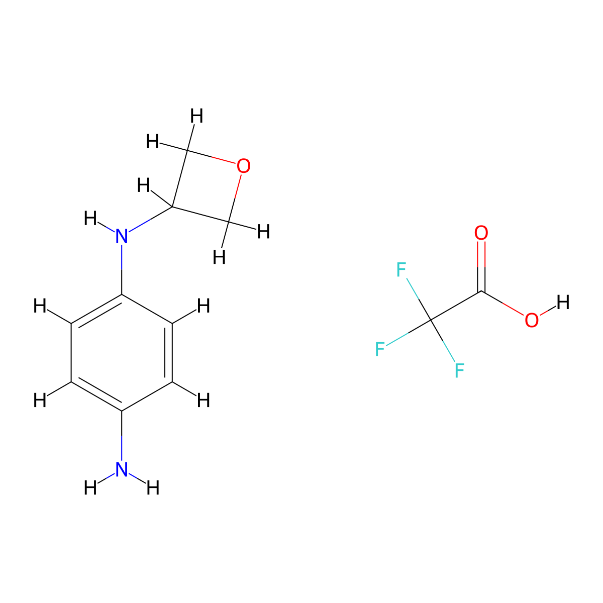 N1-(oxetan-3-yl)benzene-1,4-diamine, trifluoroacetic acid molecular structure, CAS 2694745-13-4