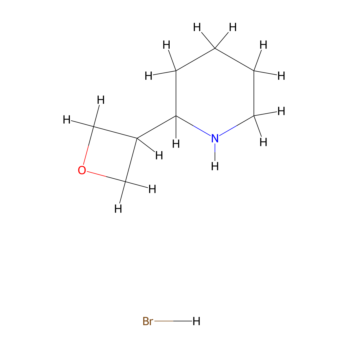 2-(Oxetan-3-yl)piperidine hydrobromide molecular structure, CAS 2694745-14-5