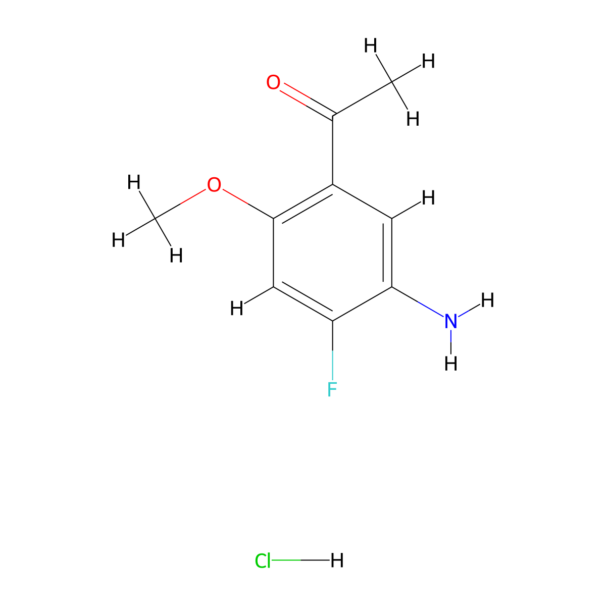 1-(5-Amino-4-fluoro-2-methoxyphenyl)ethan-1-one hydrochloride molecular structure, CAS 2694745-23-6