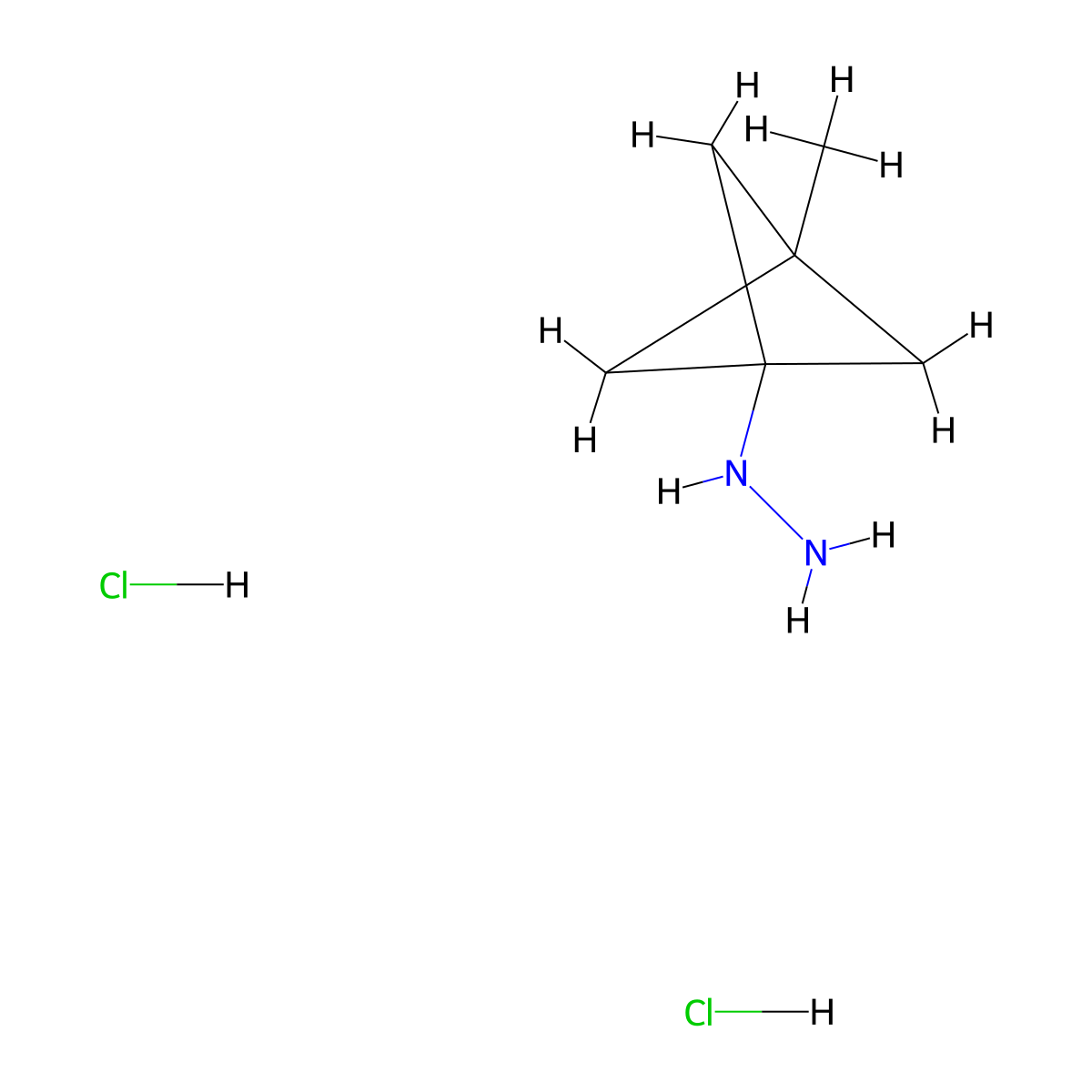 (3-Methylbicyclo(1.1.1)pentan-1-yl)hydrazine dihydrochloride molecular structure, CAS 2694745-24-7