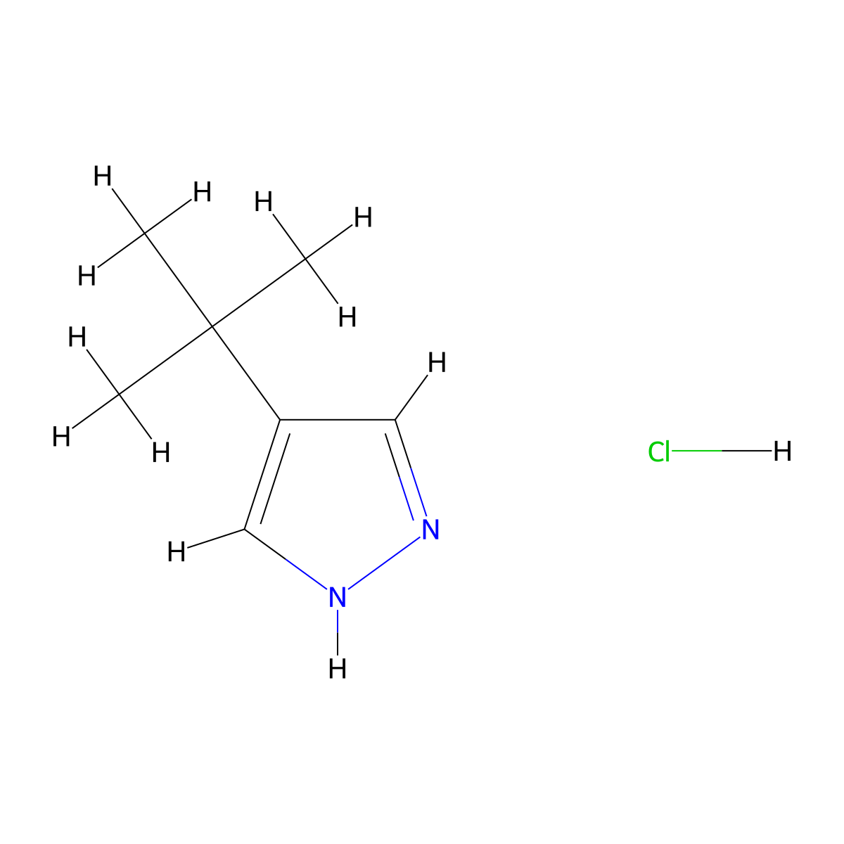 4-tert-butyl-1H-pyrazole hydrochloride molecular structure, CAS 2694745-42-9