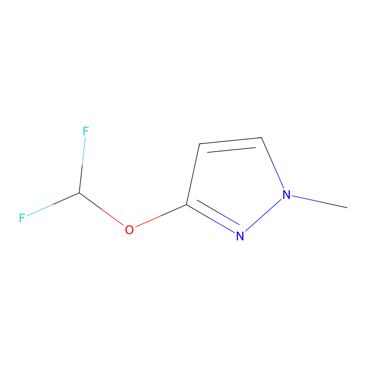 3-(difluoromethoxy)-1-methyl-1H-pyrazole molecular structure, CAS 2694745-45-2