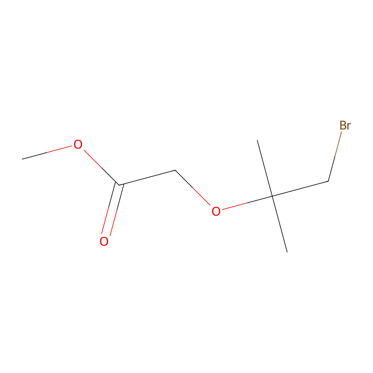 Methyl 2-[(1-bromo-2-methylpropan-2-yl)oxy]acetate molecular structure, CAS 2694745-46-3