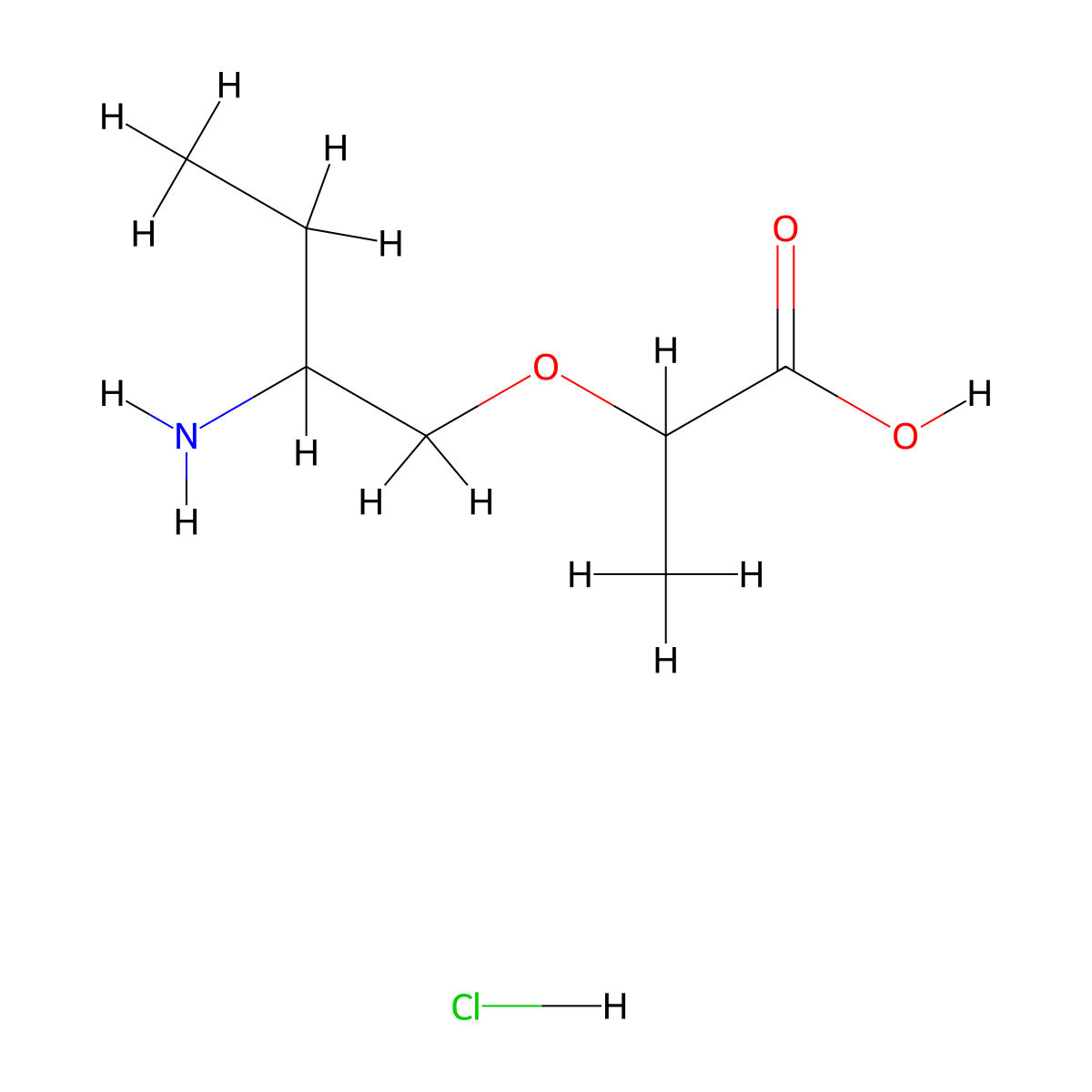 2-(2-Aminobutoxy)propanoic acid hydrochloride molecular structure, CAS 2694745-47-4