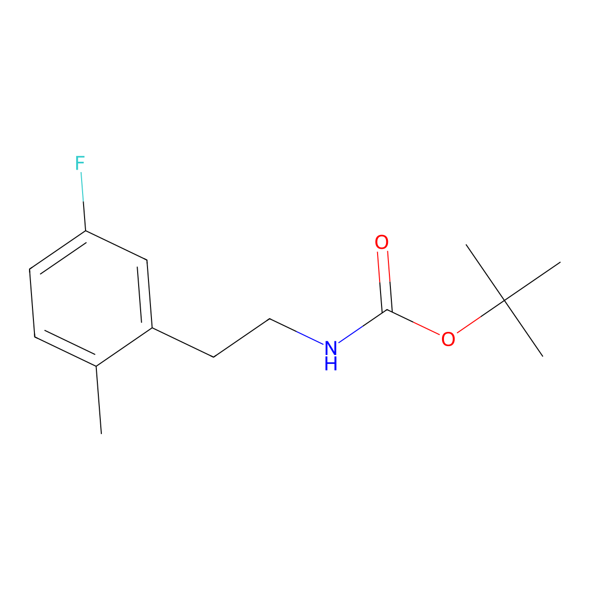 tert-butyl N-[2-(5-fluoro-2-methylphenyl)ethyl]carbamate molecular structure, CAS 2694745-59-8