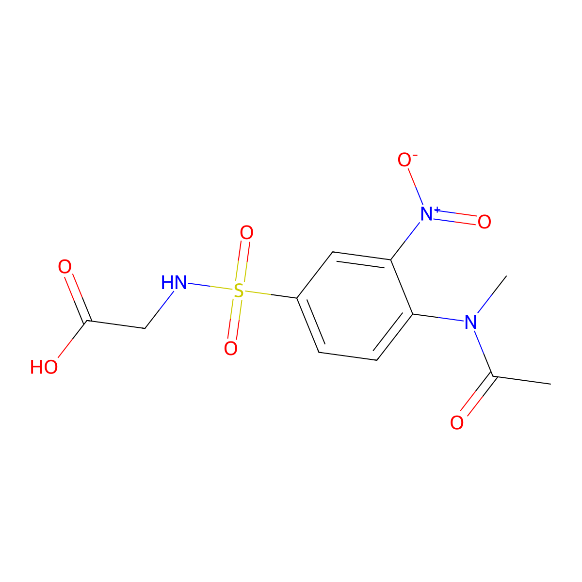 2-[4-(N-methylacetamido)-3-nitrobenzenesulfonamido]acetic acid molecular structure, CAS 2694745-60-1