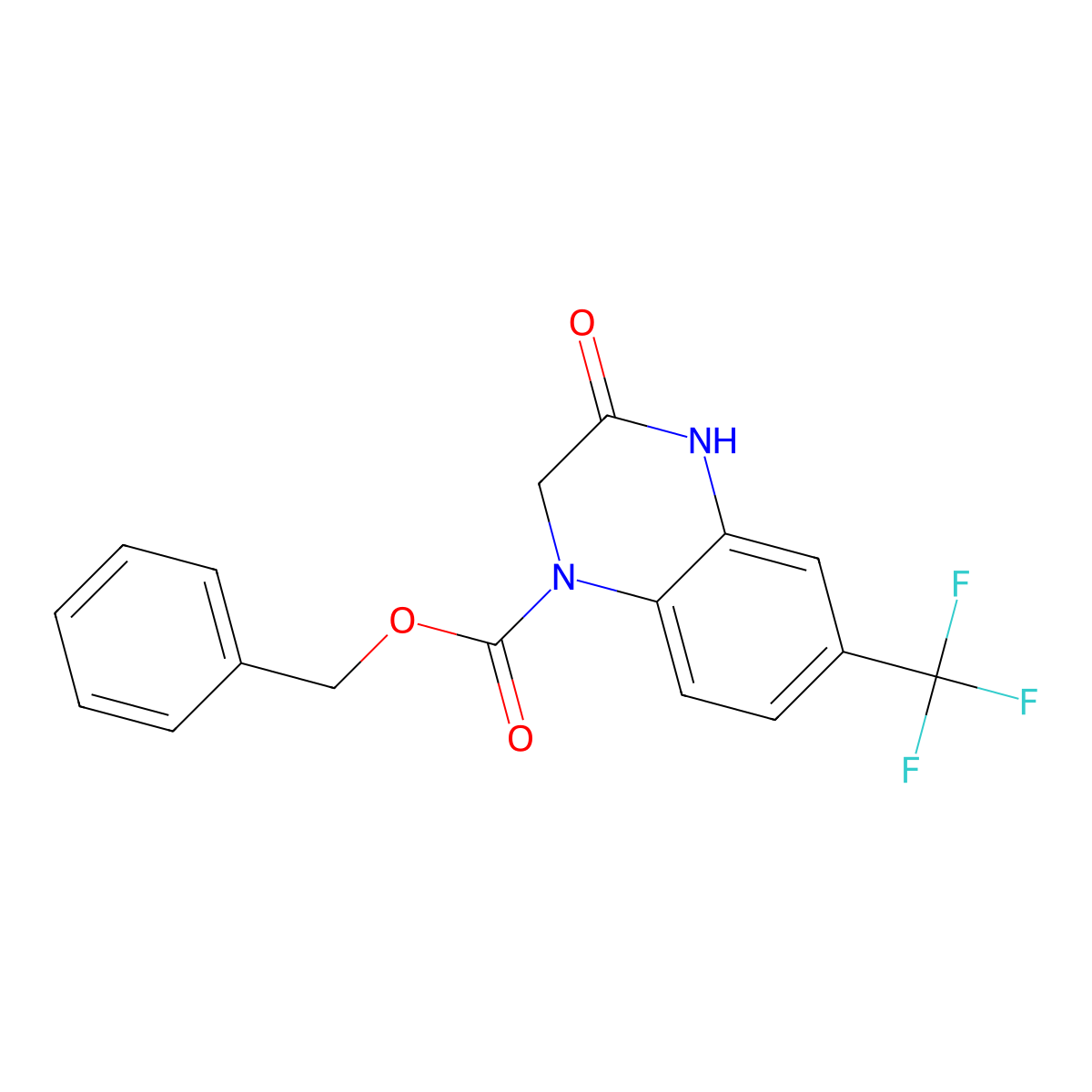 Benzyl 3-oxo-6-(trifluoromethyl)-1,2,3,4-tetrahydroquinoxaline-1-carboxylate molecular structure, CAS 2694745-63-4