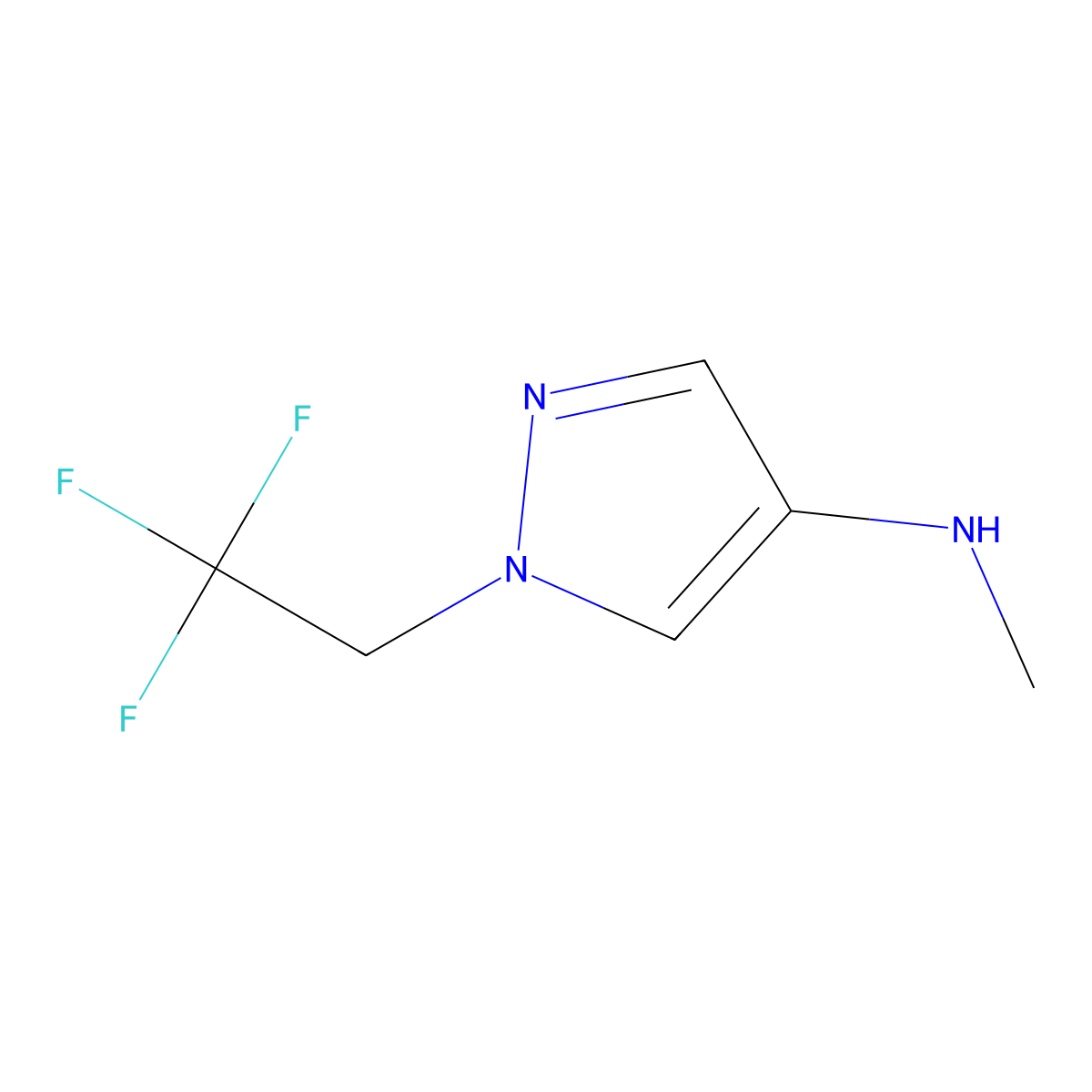 N-methyl-1-(2,2,2-trifluoroethyl)-1H-pyrazol-4-amine molecular structure, CAS 2694745-71-4