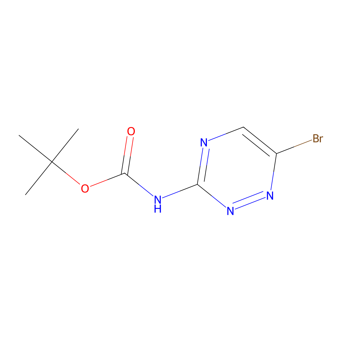 tert-butyl N-(6-bromo-1,2,4-triazin-3-yl)carbamate molecular structure, CAS 2694745-72-5