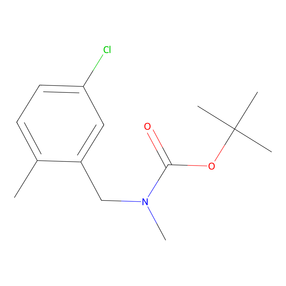 tert-butyl N-[(5-chloro-2-methylphenyl)methyl]-N-methylcarbamate molecular structure, CAS 2694745-75-8