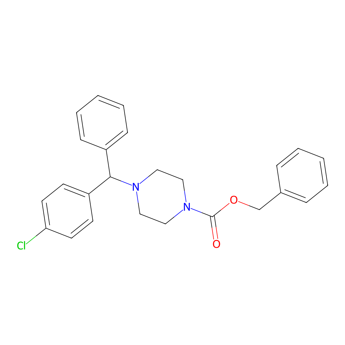 Benzyl 4-[(4-chlorophenyl)(phenyl)methyl]piperazine-1-carboxylate molecular structure, CAS 2694745-76-9
