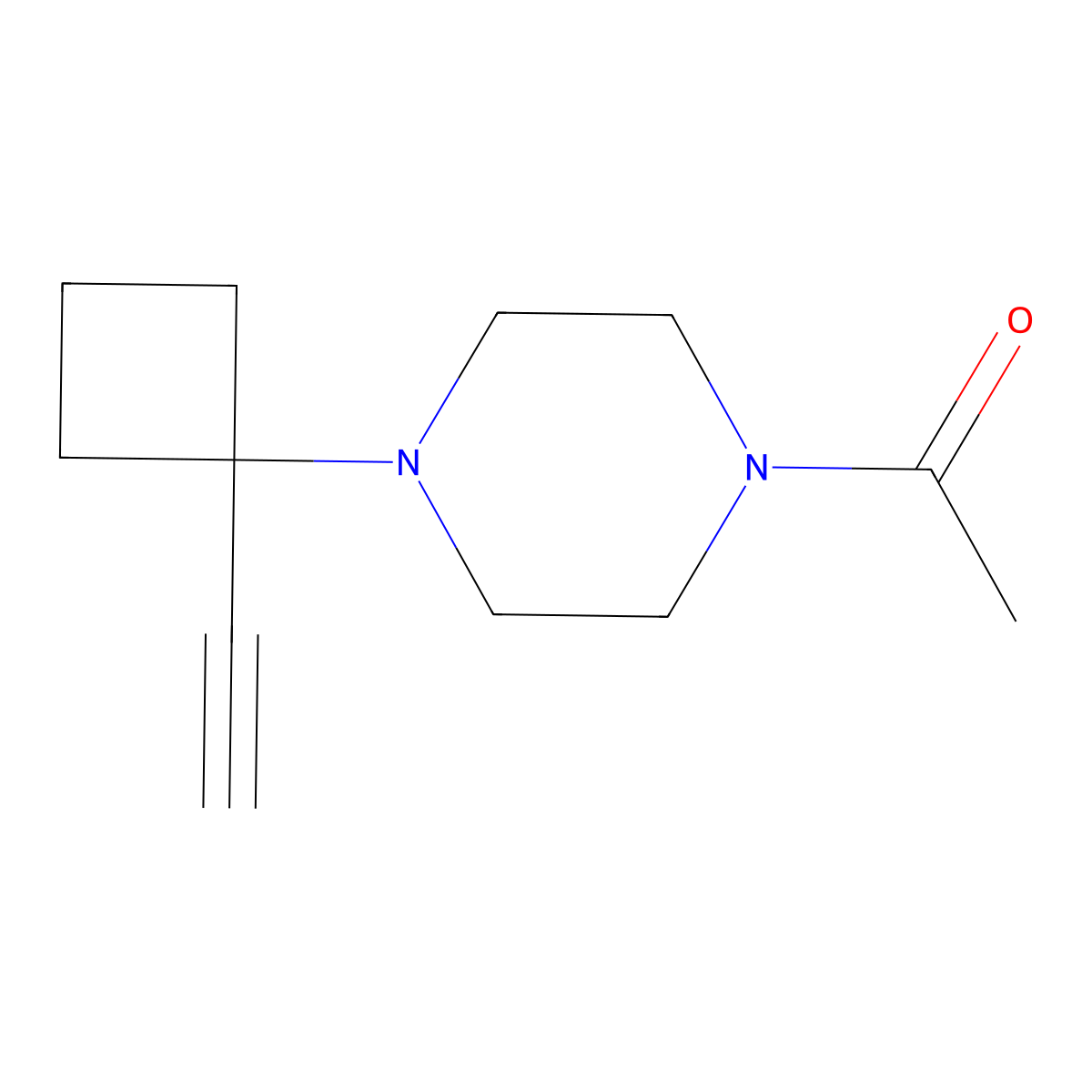 1-[4-(1-Ethynylcyclobutyl)piperazin-1-yl]ethan-1-one molecular structure, CAS 2694745-77-0