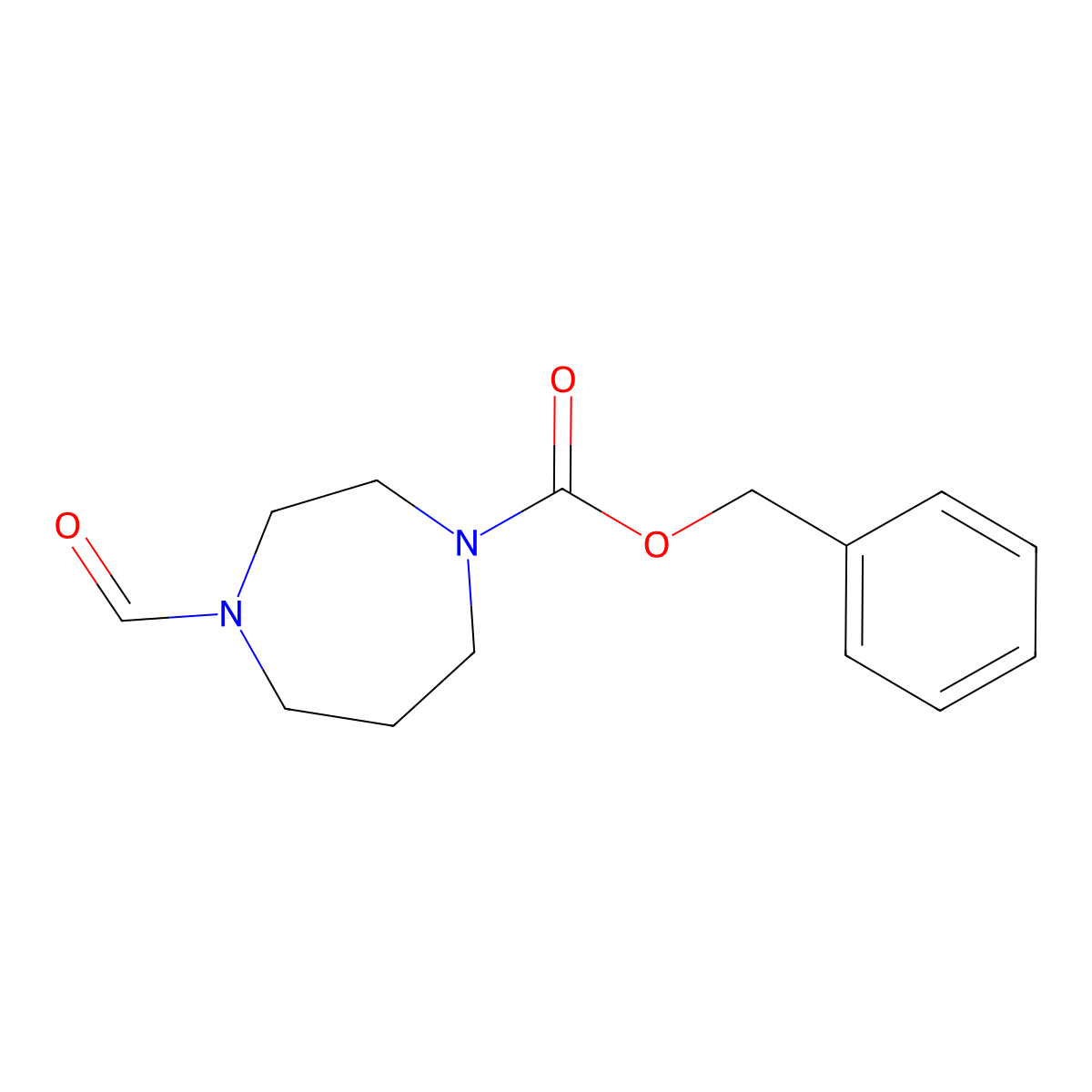 Benzyl 4-formyl-1,4-diazepane-1-carboxylate molecular structure, CAS 2694745-84-9