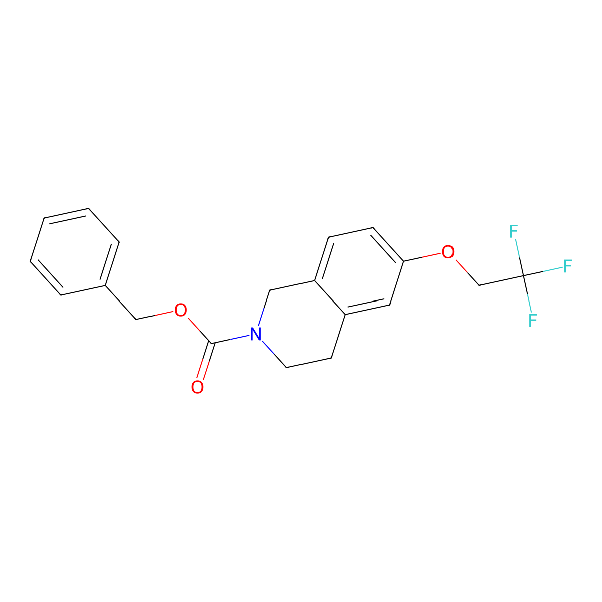 Benzyl 6-(2,2,2-trifluoroethoxy)-1,2,3,4-tetrahydroisoquinoline-2-carboxylate molecular structure, CAS 2694745-85-0